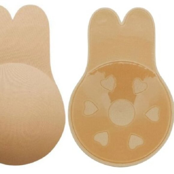 NEW BEIGE BUNNY EARS BREAST LIFT PETALS PASTIES COVERS - Picture 6 of 8
